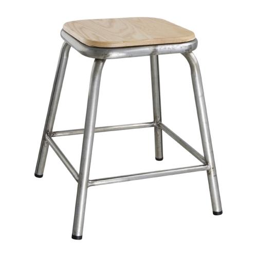 Bolero Cantina Low Stool Galvanised (Box 4)