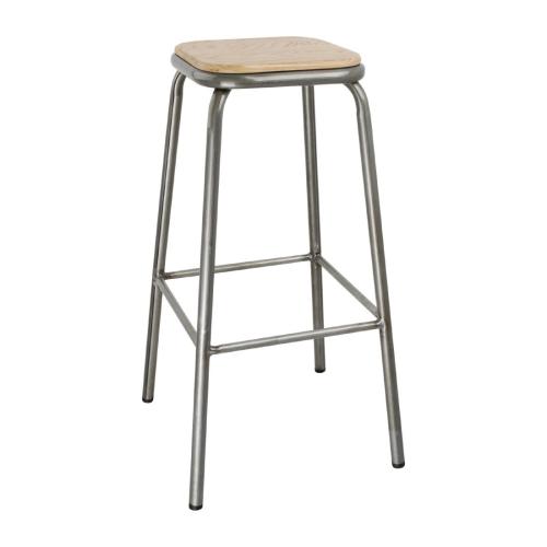 Bolero Cantina High Stool Galvanised (Box 4)