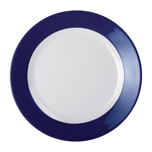 Kristallon Gala Melamine Plate Blue Rim - 195mm 7 1/2" (Box 6)