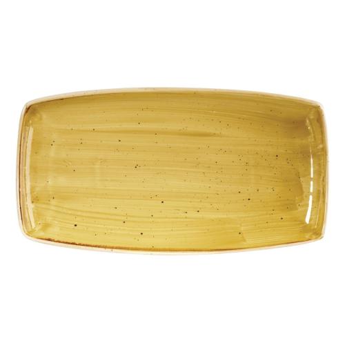 Stonecast Mustard XSquared Oblong Plate - 349mm 13.75" (Box 6) (Direct)