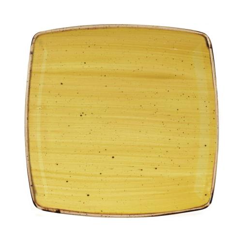 Stonecast Mustard Deep Square Plate - 268mm 10 1/2" (Box 6) (Direct)