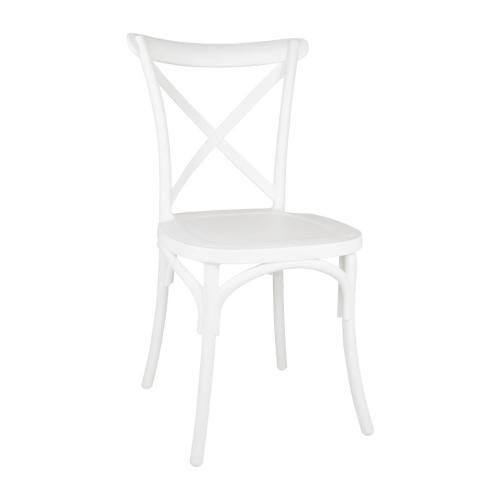 Bolero PP Crossback Side Chair White (Pack 4)