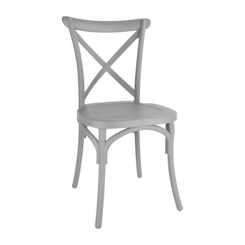 Bolero PP Crossback Side Chair Grey (Pack 4)