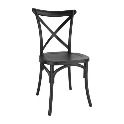 Bolero PP Crossback Side Chair Black (Pack 4)