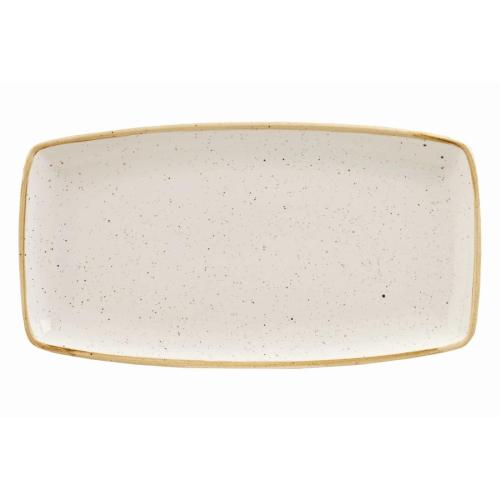 Churchill Stonecast Squared Oblong Plate White - 350x185mm (Box 6) (Direct)