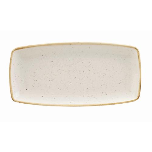 Churchill Stonecast Squared Oblong Plate Barley White 295x150mm (Box 12)(Direct)