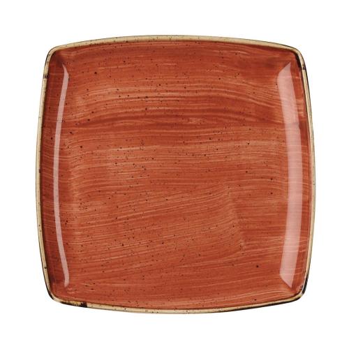 Stonecast Deep Square Plate Spiced Orange 268mm 10 1/2" (Box 6)(Direct)