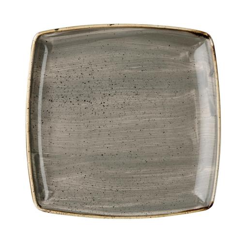 Stonecast Deep Square Plate Peppercorn Grey 268mm 10 1/2" (Box 6)(Direct)