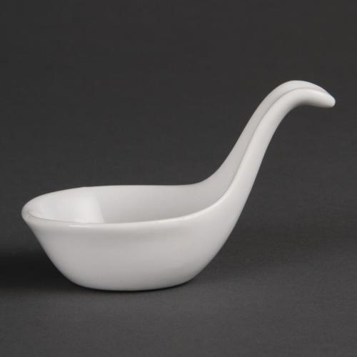 Olympia Whiteware Miniature Spoon Shape Dipping Bowl - 57x56mm (Box 12)