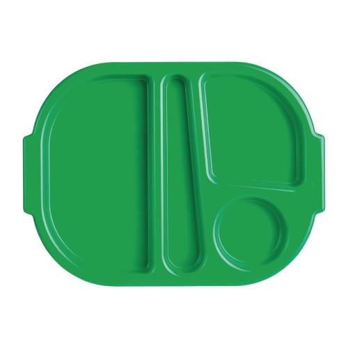 Olympia Kristallon Food Compartment Tray Small Green (Pack 10)