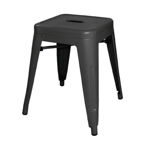 Bolero Bistro Steel�Low Stool Black (Pack 4)