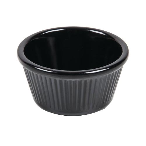 Olympia Kristallon Melamine Ramekin Fluted Black 57ml (Box 12)