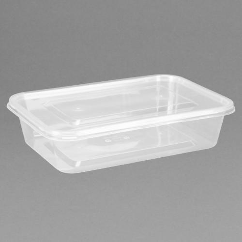 Fiesta Recyclable Microwave Plastic Container - 500ml with Lids (Box 250)