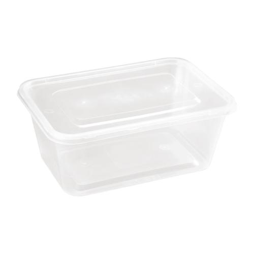 Fiesta Recyclable Microwave Plastic Container - 1000ml with Lids (Box 250)