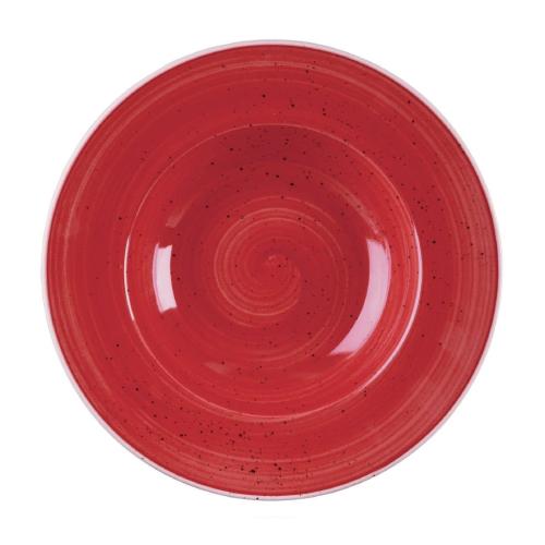 Churchill Stonecast Berry Red Wide Rim Bowl 28cm 11" 46.8cl16.5oz(Box12)(Direct)