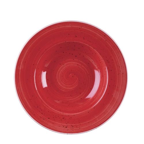 Churchill Stonecast Berry Red Wide Rim Bowl 24cm9 1/2"28.4cl 10oz(Box12)(Direct)