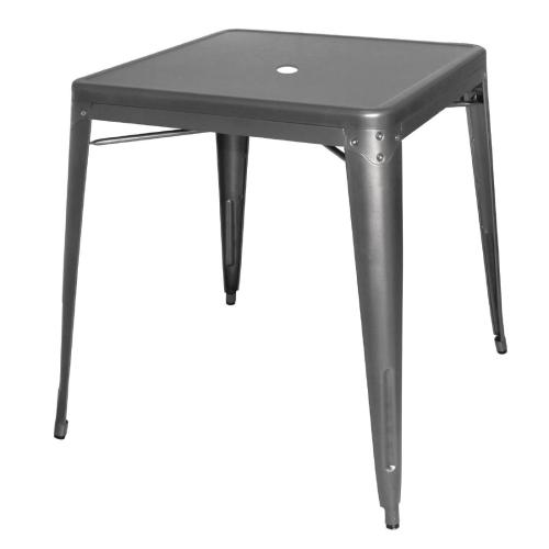 Bolero Bistro Square Steel Table Gun Metal Grey - 660mm