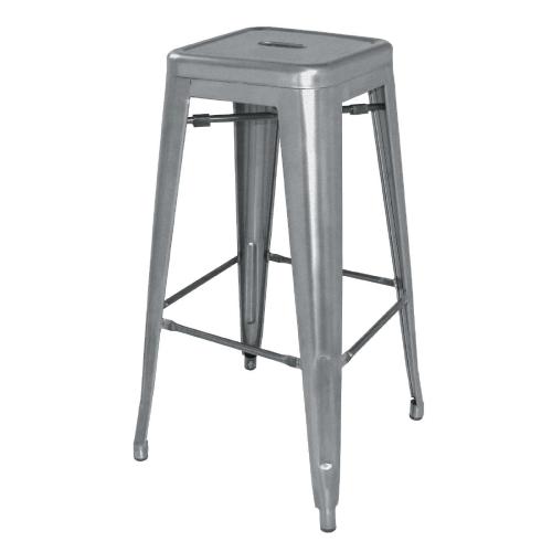 Bolero Bistro Steel High Stool Gun Metal Grey (Pack 4)