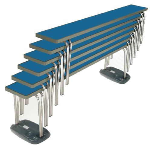 Gopak Contour Stacking Bench (Azure Blue) - 1830x254x432mm (Direct)