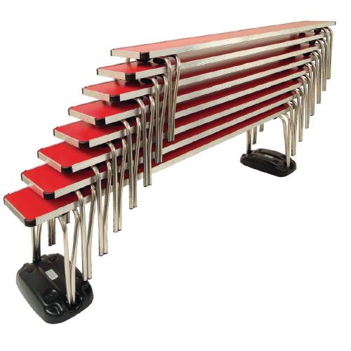 Gopak Contour Stacking Bench (Red) - 1830x254x432mm (Direct)