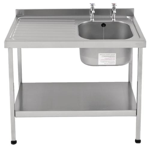 Sissons St/St Sink 1000x600mm R/H Bwl taps L/H Drainer Mini Range F/Asmb(Direct)