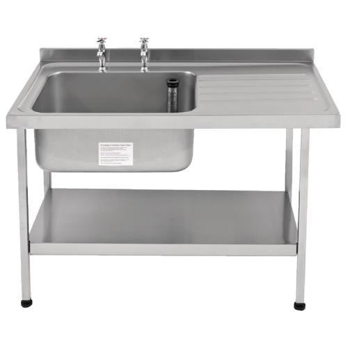 Sissons St/St Sink 1200mm L/H Bowl & taps R/H Drainer Midi Range F/Asmb(Direct)