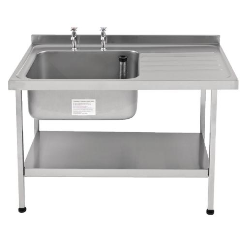 Sissons St/St Sink 1500mm L/H Bowl & taps R/H Drainer Midi Range F/Asmb(Direct)