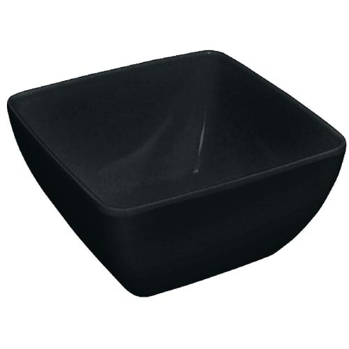 Olympia Kristallon Curved Melamine Bowl Black - 200mm