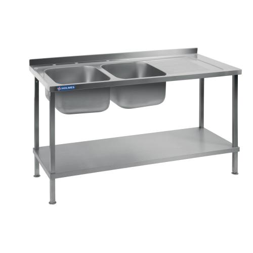 Vogue Sink Double Bowl Single R/H Drainer Welded - 1500x900x600mm (Direct)