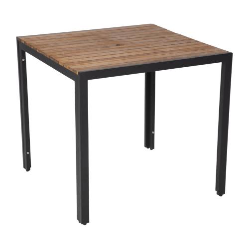 Bolero Steel & Acacia Square Table - 800mm