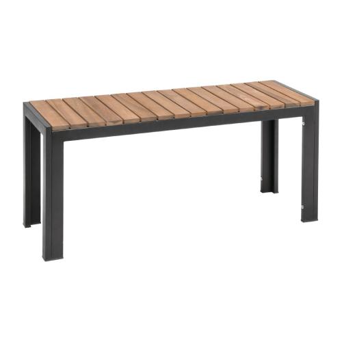 Bolero Steel & Acacia Bench - 1000x350mm (Pack 2)