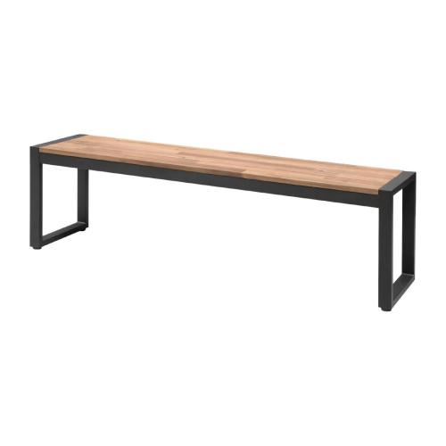 Bolero Steel & Acacia Industrial Bench 1600x380mm (Pack 2)