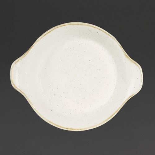 Churchill Stonecast Barley White Large Round Eared Dish 7x8 1/2"(Box 6)(Direct)