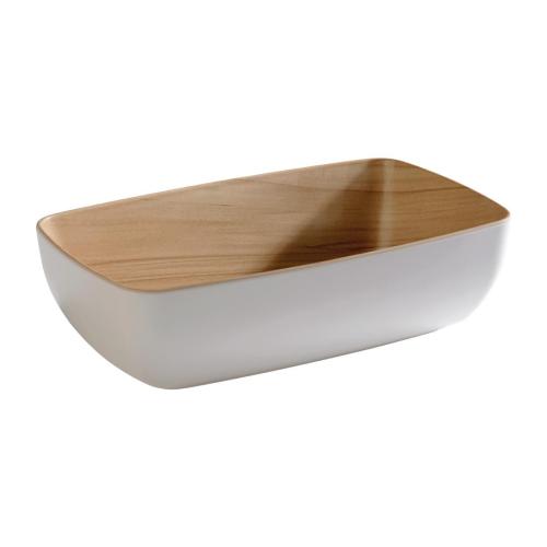 APS Frida Bowl GN1/4 265x165x75 Wood/White (B2B)