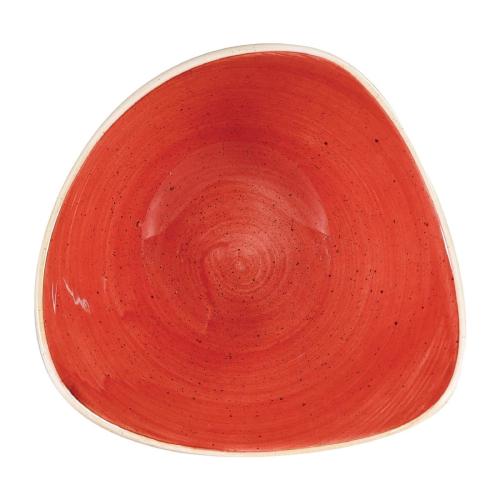 Churchill Stonecast Triangle Bowl Berry Red (Box 12) 185mm (Direct)