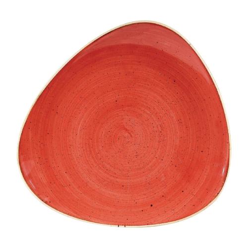 Churchill Stonecast Triangle Plate Berry Red (Box 12) 265mm (Direct)