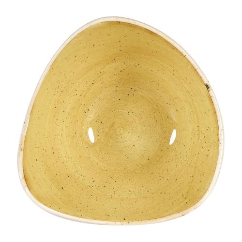 Churchill Stonecast Triangle Bowl Mustard Seed Yellow (Box 12) 153mm (Direct)