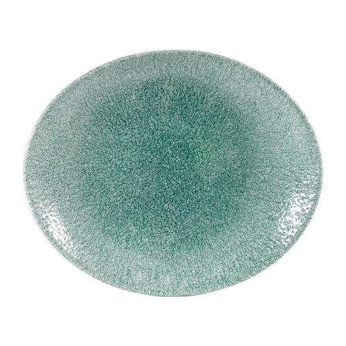 Churchill Studio Prints Raku Oval Coupe Plate Jade Green(Box12)255x317mm(Direct)