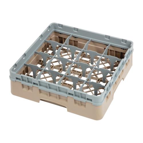 Cambro Camrack 16 Compartment Glass Rack Beige - Max Height 92mm (B2B)