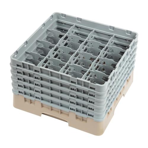 Cambro Camrack 16 Compartment Glass Rack Beige - Max Height 257mm (B2B)