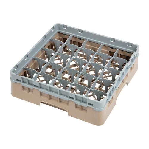 Cambro Camrack 25 Compartment Glass Rack Beige - Max Height 92mm (B2B)