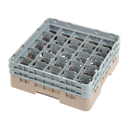 Cambro Camrack 25 Compartment Glass Rack Beige - Max Height 133mm (B2B)