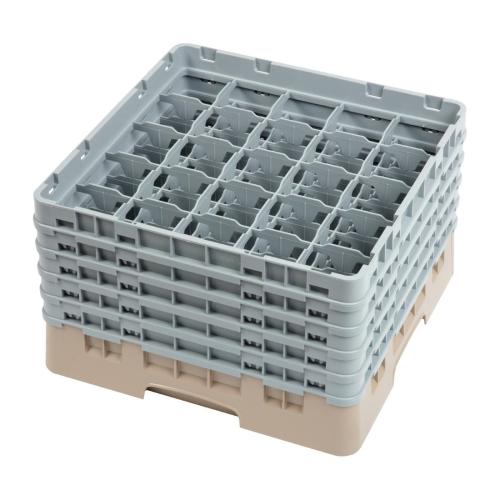 Cambro Camrack 25 Compartment Glass Rack Beige - Max Height 257mm (B2B)