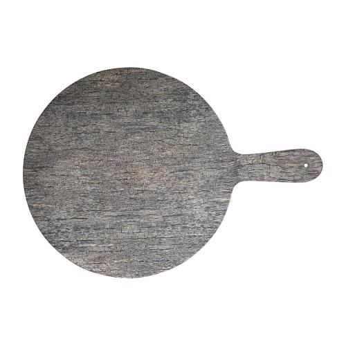 Churchill Alchemy Melamine Distressed Wood Round Paddle- 12 1/2" (Box 4)(Direct)