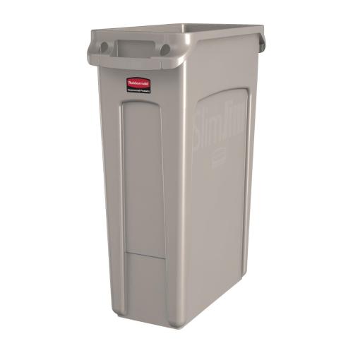 Rubbermaid Slim Jim Container with Venting Channels Beige - 87Ltr