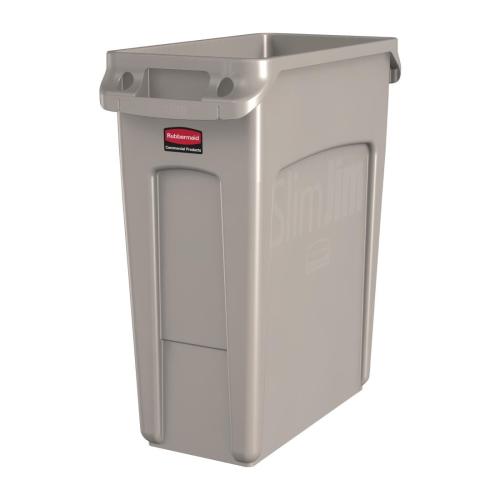 Rubbermaid Slim Jim Container with Venting Channels Beige - 60Ltr