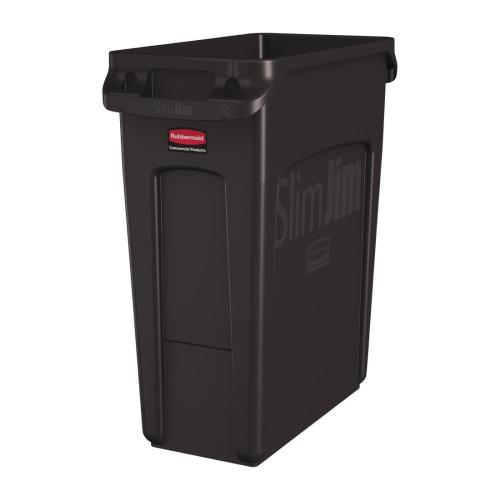 Rubbermaid Slim Jim Container with Venting Channels Brown - 60Ltr