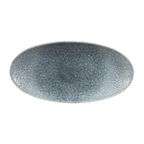 Churchill Raku Topaz Blue Oval Chefs Plate 11 4/5x5 3/4" (Box 12) (Direct)