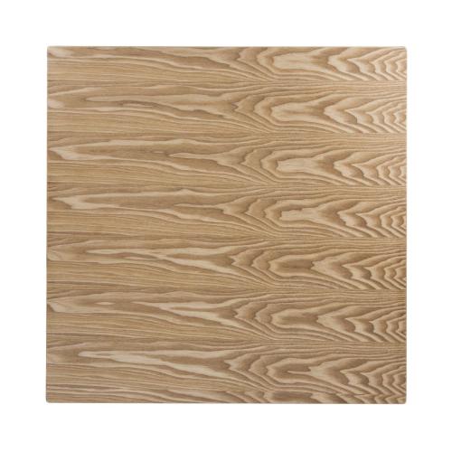 Bolero Pre-Drilled Square Table Top Natural Ash Veneer - 700x700mm