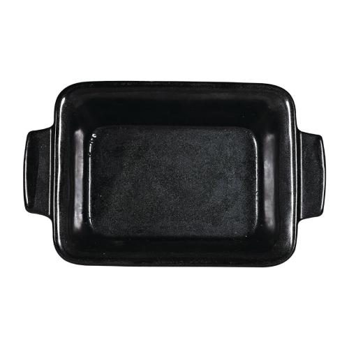 Art De Cuisine Black Igneous Rectangle Dish - 7" (Box 6) (Direct)